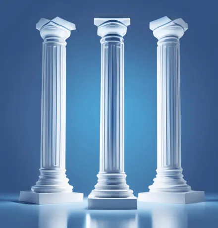Three classical pillars representing stability, trust, and fundamental financial principles