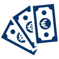 Geldscheine symbolisieren Entnahmen planen im Entnahmerechner zur Berechnung regelmäßiger Auszahlungen aus Kapital.