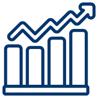 Steigendes Diagramm für Vermögensentwicklung und Zinseszins beim Sparplan berechnen